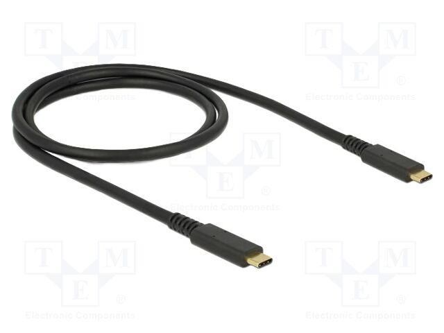 Cable; USB C plug,both sides; 1m; black; 24AWG,30AWG,32AWG,34AWG