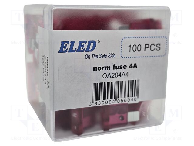 Fuse: fuse; 4A; 32VDC; automotive; 19.2mm; 19.2x5.2x19.2mm