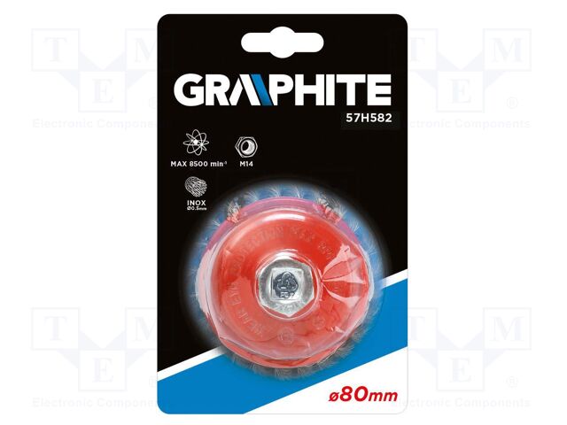 Cup brush; 80mm; steel,acid resistant steel,stainless steel