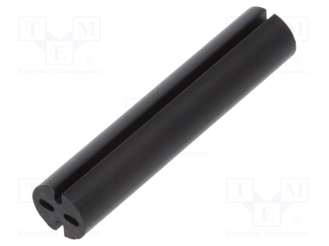 Spacer sleeve; LED; Øout: 4.8mm; ØLED: 3mm; L: 25mm; black; UL94V-0
