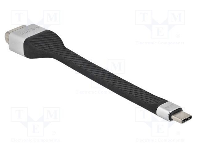 Cable; USB C plug,VGA female; Full HD 1080p; 0.13m; black; silver