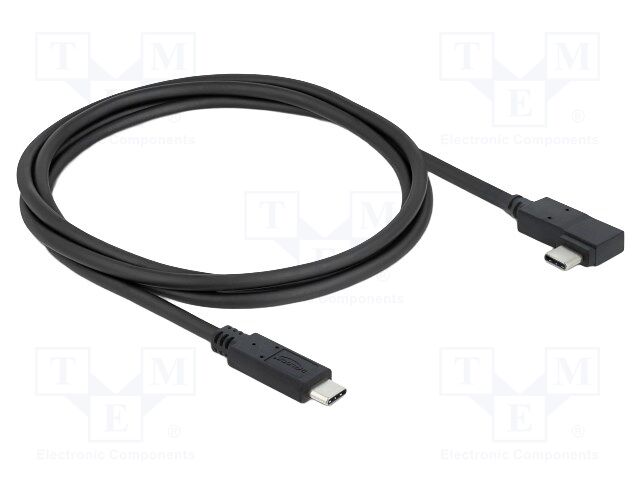 Cable; bidirectional,USB 3.2; gold-plated; 1m; black; 30AWG; 240W