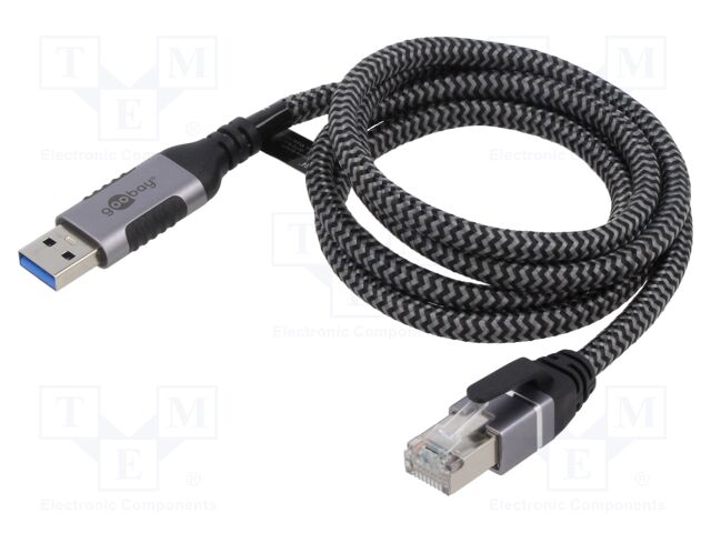 Cable; USB 3.0; RJ45 plug,USB A plug; 1.5m; 1Gbps; Øcable: 5.6mm