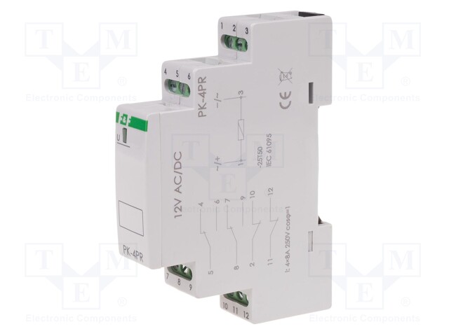 Relay: electromagnetic; Uswitch: max.250VAC; Ioper.max: 8A; IP20