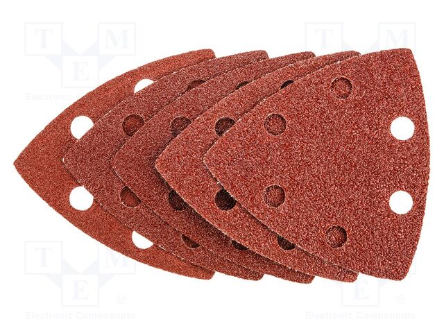 Cleaning cloth: sandpaper; 83x83x83mm; 5pcs; triangular