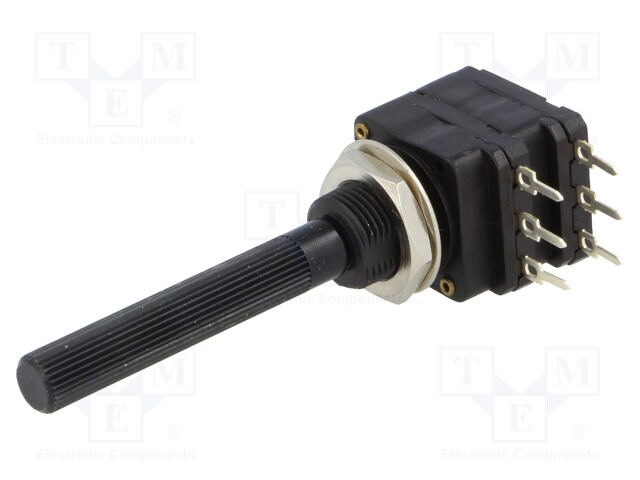 Potentiometer: shaft; single turn; 220kΩ; 200mW; THT; 6mm; plastic