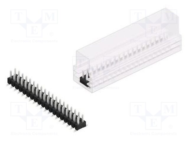 Connector: pin strips; pin header; male; PIN: 38; 2.54mm; SMT; 2x19