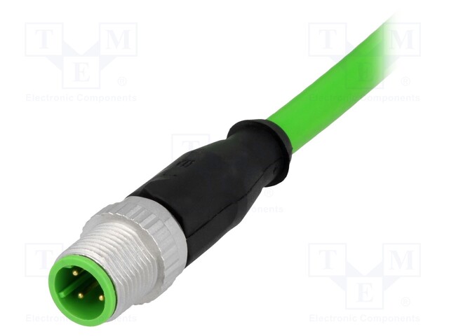 Plug; M12; PIN: 4; male; D code-Ethernet; 10m; Insulation: PVC