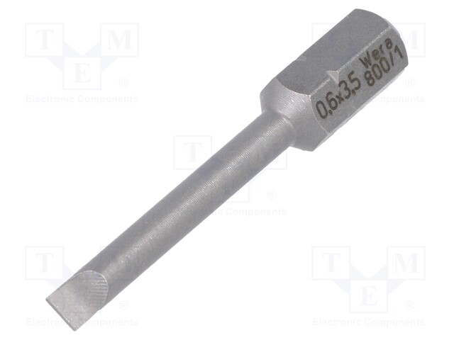 Screwdriver bit; slot; 3,5x0,6mm; Overall len: 39mm