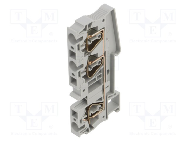 Splice terminal: rail; 0.2÷6mm2; ways: 1; terminals: 3; grey; TS35