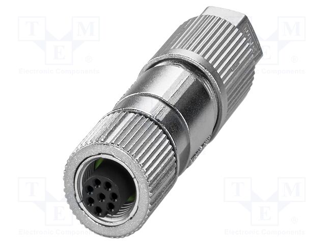 Connector: M12; plug; PIN: 8; 30V; straight; IP65; IDC; Contacts: CuSn