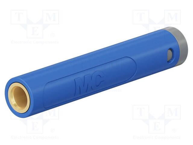 Connector: 4mm banana; socket; 19A; 30VAC; 60VDC; blue; gold-plated