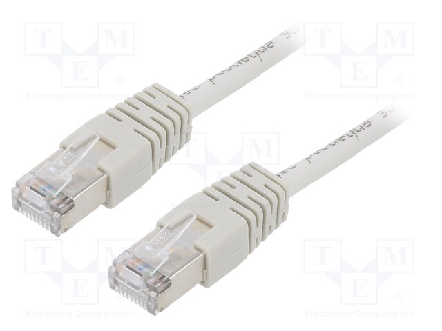 Patch cord; F/UTP; 5e; stranded; CCA; PVC; grey; Len: 0.5m; 26AWG
