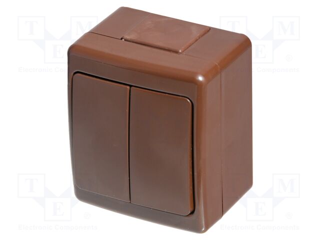Touch switch; 250VAC; IP44; wall mount; brown; No.of butt: 1