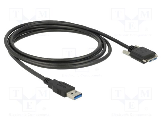 Cable; USB A plug,USB B micro plug; 3m; black; 26AWG,28AWG; 5Gbps