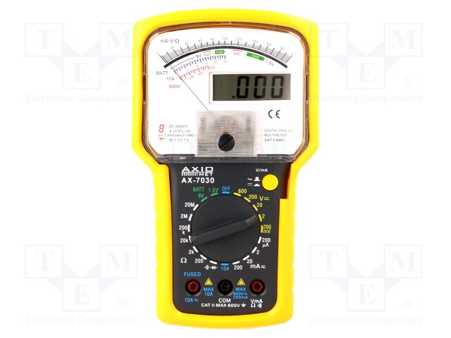 Analogue-digital multimeter; LCD 3,5 digit 15mm,analogue