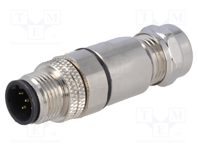 Plug; M12; PIN: 5; male; B code-Profibus; for cable; soldered; IP67