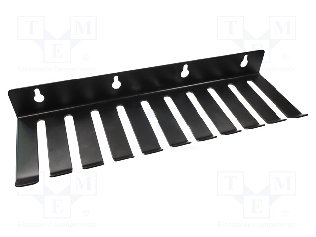 Hanger for test leads; Number of slots: 10; Mat: steel; L: 280mm