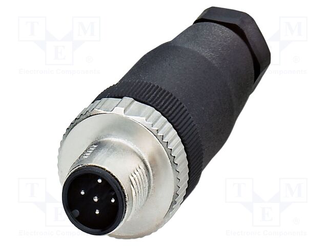 Connector: M12; plug; PIN: 5; 48V; straight; IP67; screw terminal