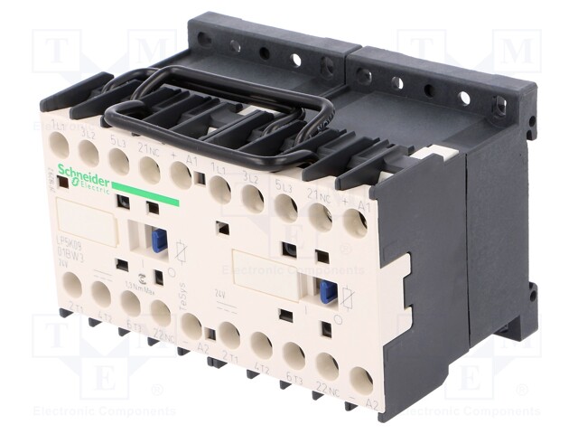 Contactor: 3-pole reversing; NO x3; Auxiliary contacts: NC; 24VDC