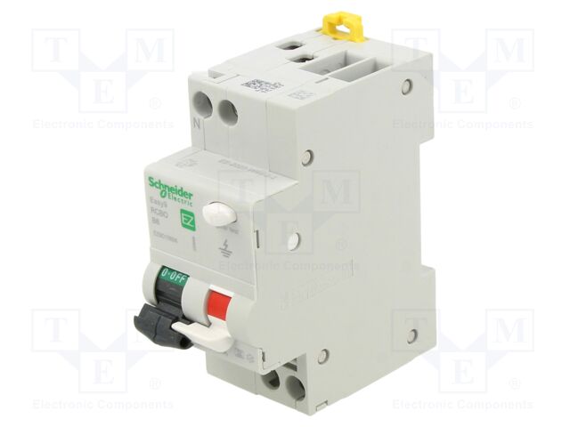 RCBO breaker; Inom: 6A; Ires: 30mA; Poles: 1+N; 230VAC; IP20; 1÷16mm2