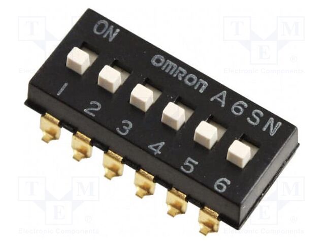 Switch: DIP-SWITCH; Poles number: 6; ON-OFF; 0.025A/24VDC; Pos: 2
