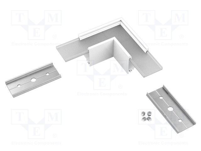 Connector 90°; white; aluminium,polycarbonate