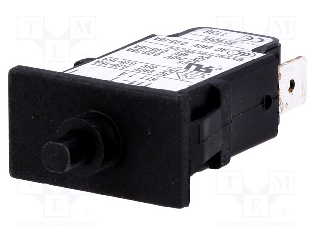 Overcurrent breaker; Urated: 240VAC; 48VDC; 1A; Contacts: SPST