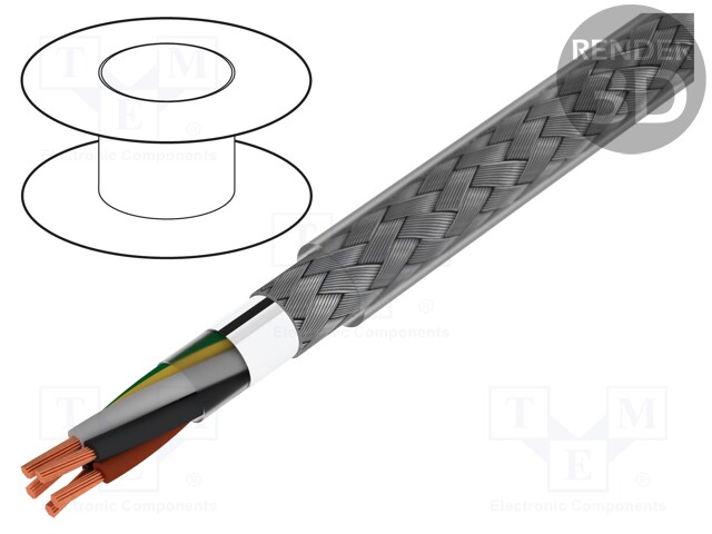 Wire; BiTservo; 4G6mm2; aluminium foil,tinned copper braid; PVC