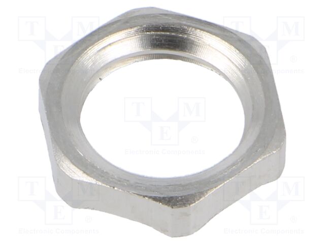 Nut; with earthing; M12; brass; 15mm; Thread: metric; Pitch: 1.5