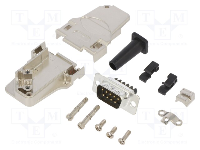 D-Sub; PIN: 9; male; shielded,with strain relief; angled 45°