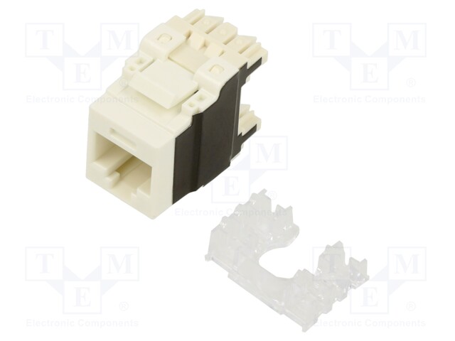 Socket; RJ45; PIN: 8; Cat: 6a; Layout: 8p8c; 22AWG÷26AWG; white; IDC