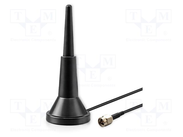 Antenna; black; SMA; 50W; 600÷2700MHz; 50Ω; 3m; 5dBi; -40÷85°C; RG174