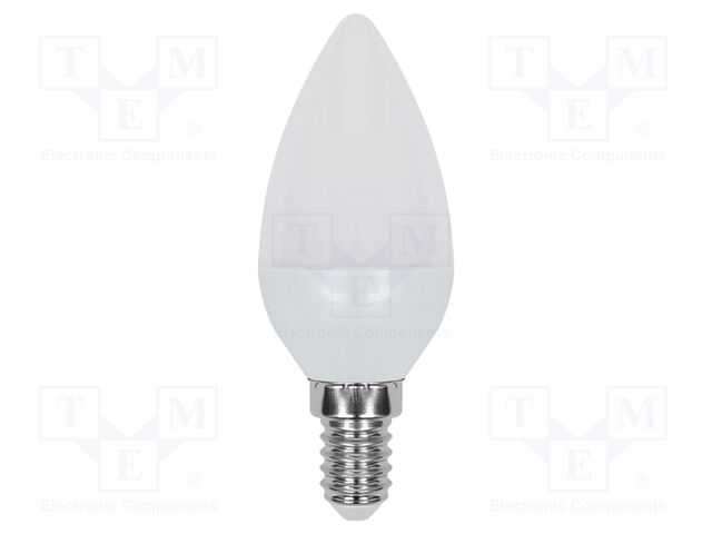 LED lamp; white cold; E14; 220÷240VAC; 320lm; P: 3.7W; 180°; 6500K