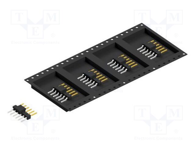 Connector: pin strips; pin header; male; PIN: 6; 2.54mm; SMT; 1x6
