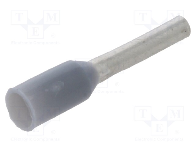 Bootlace ferrule; insulated; copper; 0.14mm2; 6mm; tinned; crimped