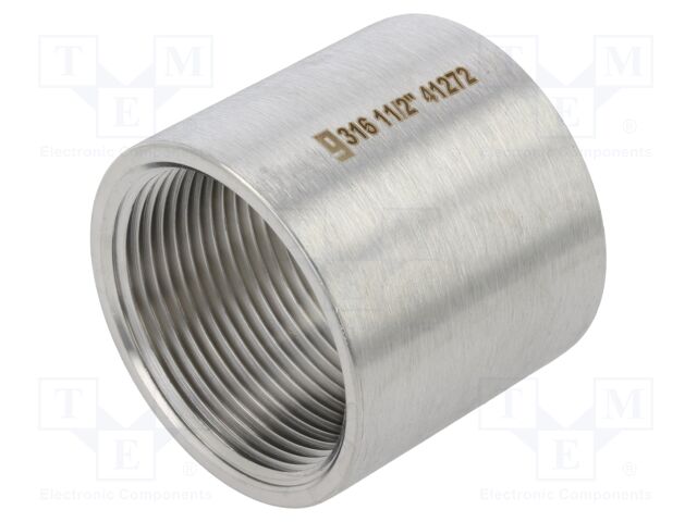 Long,round,female-female; max.10.5bar; 1.4408 stainless steel