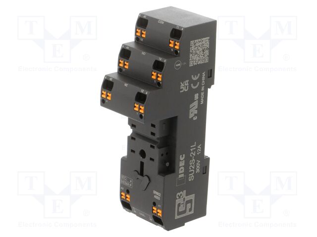 Socket; 12A; 12A; 300VAC; Mounting: DIN; -40÷70°C; max.300VDC