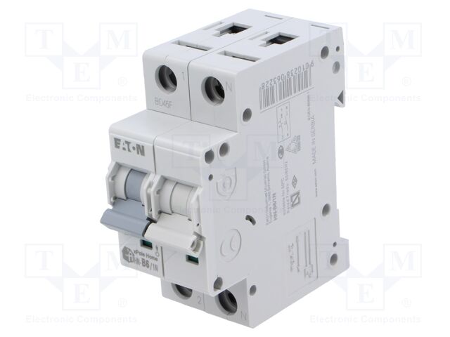 Circuit breaker; 230/400VAC; Inom: 6A; Poles: 1+N; DIN; Charact: B