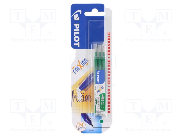 Ball pen refill; green; 0.7mm; FRIXION