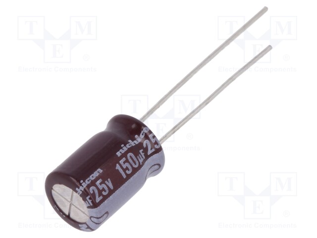 Capacitor: electrolytic; low impedance; THT; 150uF; 25VDC; ±20%