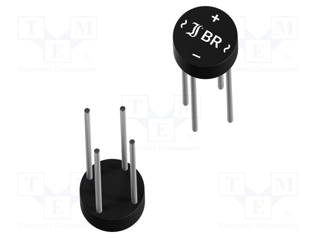 Single-phase bridge rectifier; Urmax: 600V; If: 2A; Ifsm: 45A; WOG