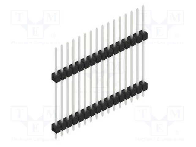 Connector: pin strips; pin header; male; PIN: 16; 2.54mm; THT; 1x16