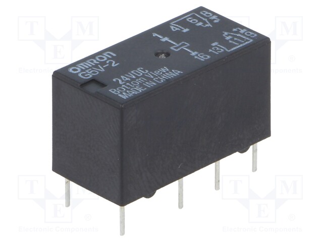 Relay: electromagnetic; DPDT; Ucoil: 24VDC; 0.5A/125VAC; 2A/30VDC