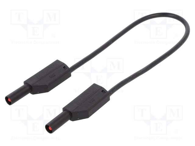 Test lead; silicone; 0.25m; black; 19A; 1kV; Cond.cross sec: 1mm2