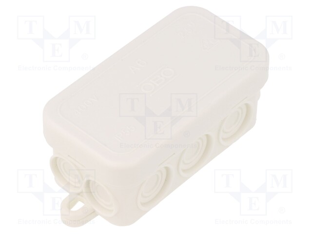 Enclosure: junction box; X: 43mm; Y: 80mm; Z: 36mm; polyetylene; IP55