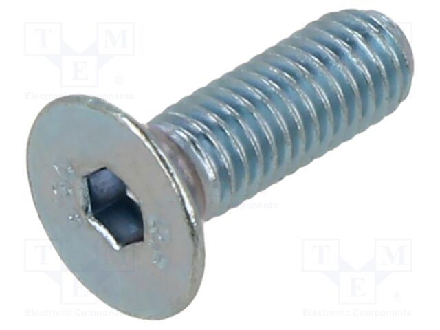 Screw; M5x16; Head: countersunk; hex key; HEX 3mm; steel; zinc