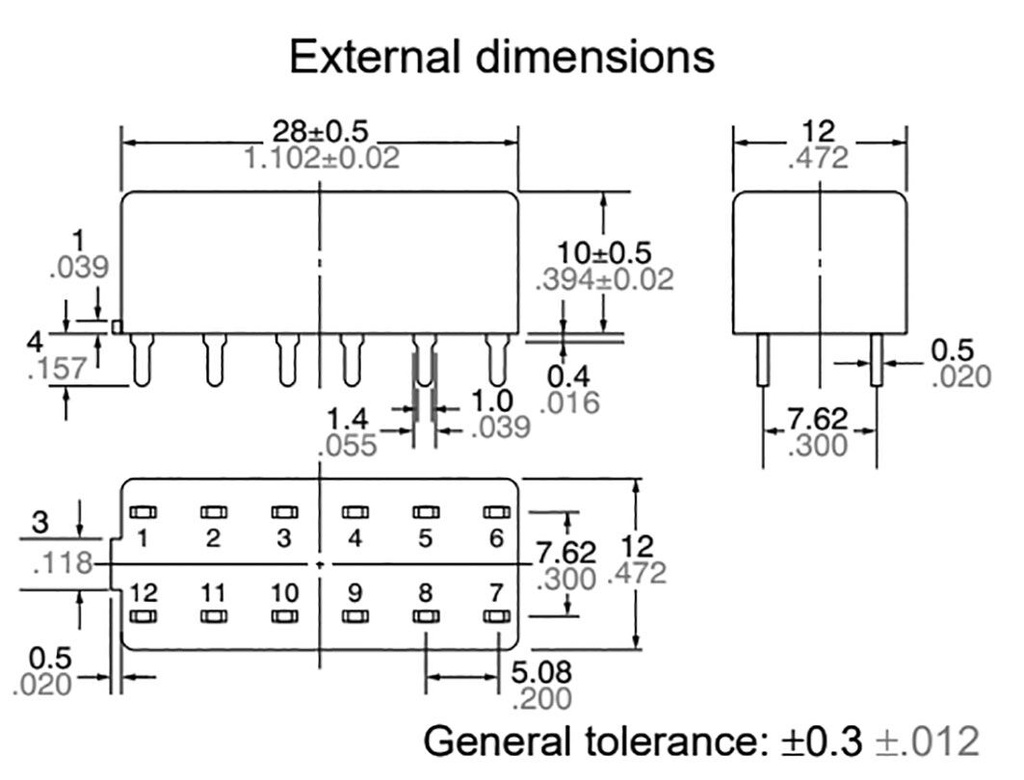 Relay: electromagnetic; 4PST-NO; Ucoil: 12VDC; 4A/250VAC; 3A/30VDC