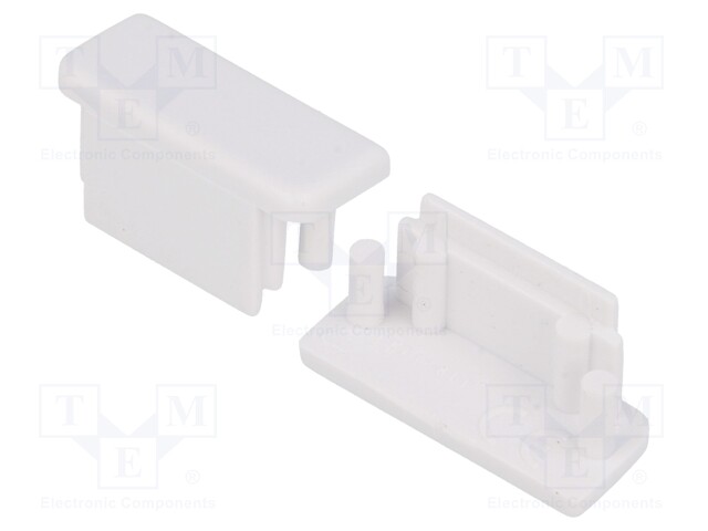 Cap for LED profiles; white; ABS; Application: SURFACE10