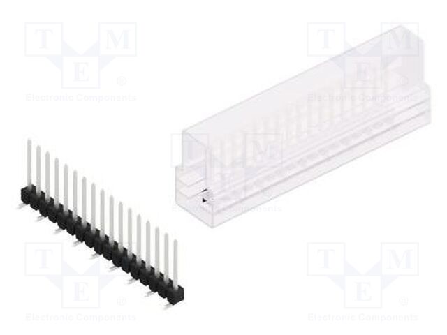 Connector: pin strips; pin header; male; PIN: 17; 2.54mm; SMT; 1x17